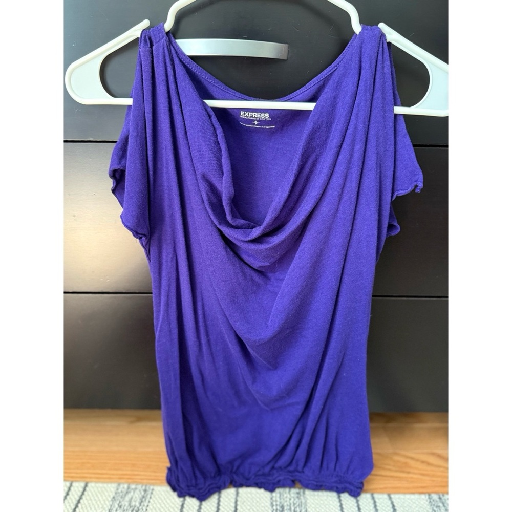 Express Women's Dreamweight Cotton Purple BlouseTop Size S